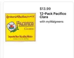Walgreens 12-Pack Pacifico Clara offer