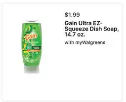 Walgreens Gain Ultra EZ- Squeeze Dish Soap, 14.7 oz offer