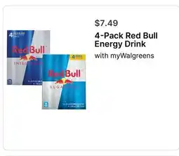 Walgreens 4-Pack Red Bull Energy Drink offer