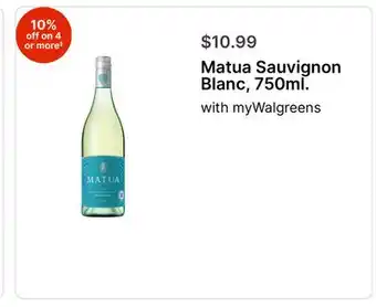 Walgreens Matua Sauvignon Blanc, 750ml offer