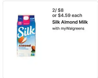 Walgreens Silk Almond Milk offer