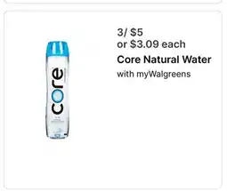 Walgreens Core Natural Water offer