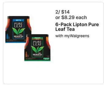 Walgreens 6-Pack Lipton Pure Leaf Tea offer