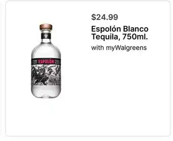 Walgreens Espolón Blanco Tequila, 750ml offer