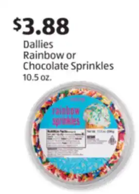 Aldi Dallies Rainbow or Chocolate Sprinkles offer