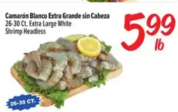 El Super Fresh 26-30 Ct. Extra Large White Shrimp Headless offer