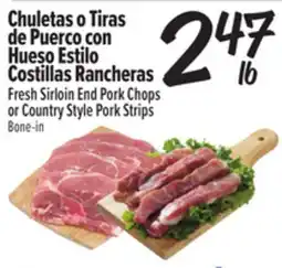 El Super Fresh Fresh Sirloin End Pork Chops or Country Style Pork Strips offer