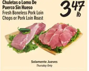 El Super Fresh Fresh Boneless Pork Loin Chops or Pork Loin Roast offer