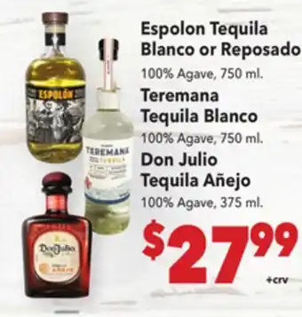 Vallarta Supermarkets Espolon Tequila Blanco or Reposado offer