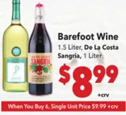 Vallarta Supermarkets Barefoot Wine offer