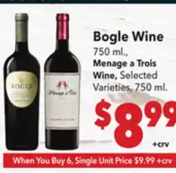Vallarta Supermarkets Bogle Wine offer