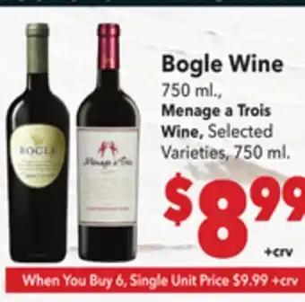 Vallarta Supermarkets Bogle Wine offer