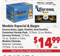 Vallarta Supermarkets Modelo Especial & Negra offer