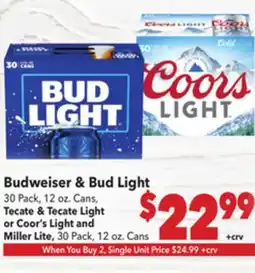 Vallarta Supermarkets Budweiser & Bud Light offer