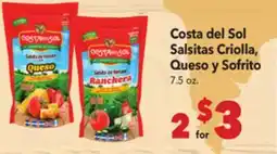 Vallarta Supermarkets Costa del Sol Salsitas Criolla, Queso y Sofrito offer