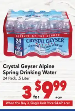 Vallarta Supermarkets Crystal Geyser Alpine Spring Drinking Water offer