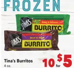 Vallarta Supermarkets Tina's Burritos offer