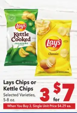 Vallarta Supermarkets Lays Chips or Kettle Chips offer