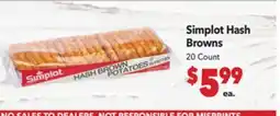 Vallarta Supermarkets Simplot Hash Browns offer