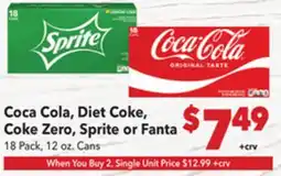 Vallarta Supermarkets Coca Cola, Diet Coke, Coke Zero, Sprite or Fanta offer