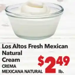 Vallarta Supermarkets Los Altos Fresh Mexican Natural Cream / CREMA MEXICANA NATURAL offer