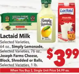 Vallarta Supermarkets Lactaid Milk offer