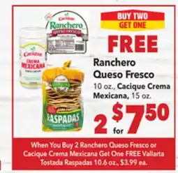 Vallarta Supermarkets Ranchero Queso Fresco offer