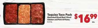 Vallarta Supermarkets Taquiza Taco Pack Marinated Diced offer