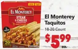 Vallarta Supermarkets El Monterey Taquitos offer