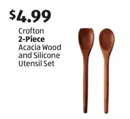 Aldi Crofton 2-Piece Acacia Wood and Silicone Utensil Set offer