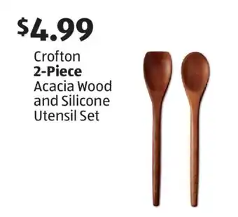 Aldi Crofton 2-Piece Acacia Wood and Silicone Utensil Set offer