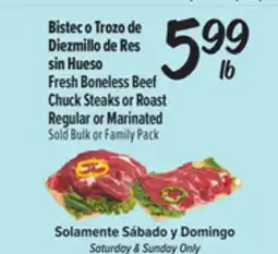 El Super Fresh Boneless Beef Chuck Steaks or Roast offer