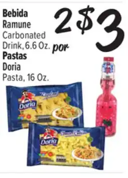 El Super Ramune Carbonated Drink 6.6 Oz., Doria Pasta, 16 Oz offer