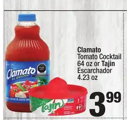 Super King Markets Clamato Tomato Cocktail 64 oz or Tajin Escarchador 4.23 oz offer