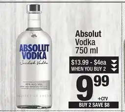 Super King Markets Absolut Vodka offer