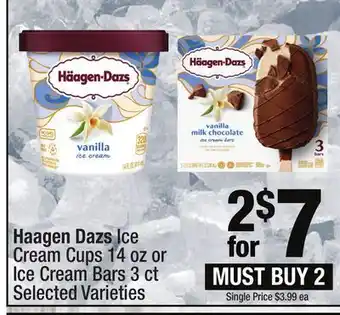 Super King Markets Haagen Dazs Ice Cream Cups 14 oz or Ice Cream Bars 3 ct offer