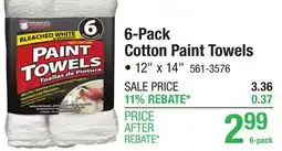 Menards 6-Pack Cotton Paint Towels offer