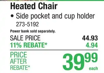 Menards Heated Chair offer