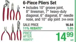 Menards 6-Piece Pliers Set offer