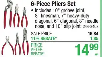 Menards 6-Piece Pliers Set offer