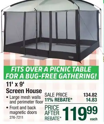 Menards 11' x 9' Screen House offer