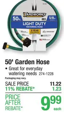 Menards 50' Garden Hose offer