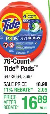 Menards 76-Count Tide Pods offer