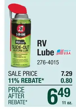 Menards RV Lube offer
