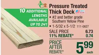 Menards Pressure Treated Thick Deck offer