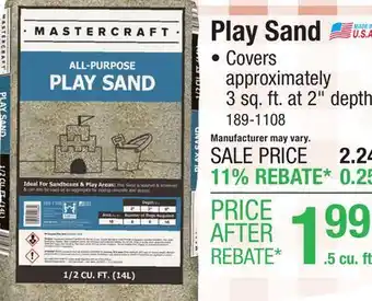 Menards Play Sand offer