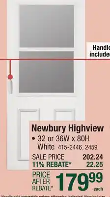 Menards Newbury Highview offer