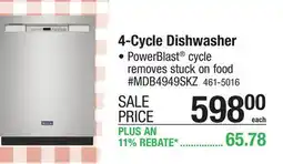 Menards 4-Cycle Dishwasher offer