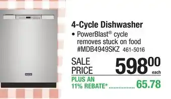Menards 4-Cycle Dishwasher offer