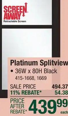 Menards Platinum Splitview offer